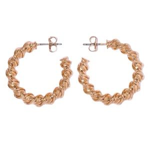 Gold Twisted Hoop Earrings (NWOT)